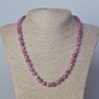 Tourmaline Rubellite Beads Natural Stone Cut Cube, 7mm diameter ±, length 45-49cm ±