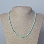 Amazonite Bead Necklace Natural Stone, faceted cube shape, diameter 4mm±, length 45-49cm±