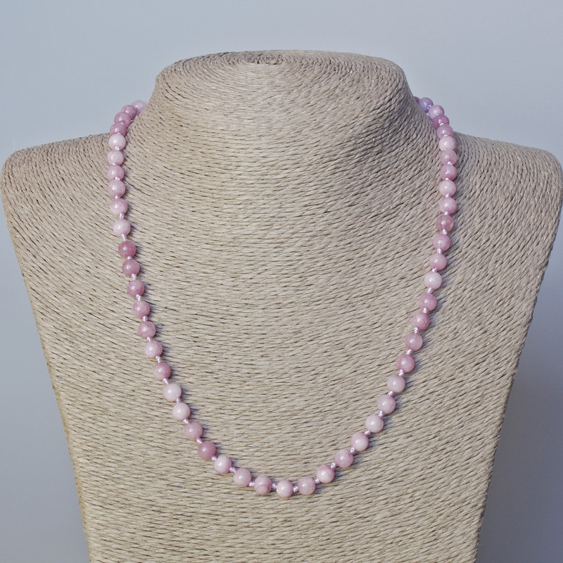 Kunzite Beads (single) smooth ball, diameter 6mm±, length 45-50cm±