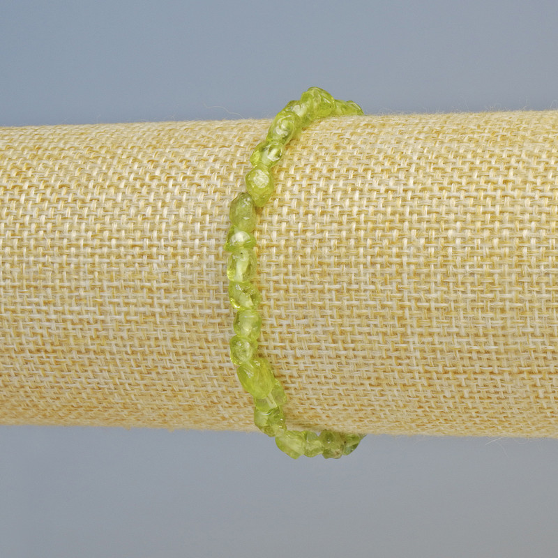 Bracelet Chrysoprase natural stone faceted, diameter 5×6mm± (stretch), length 18cm+