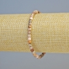 Rhodonite Natural Stone Faceted Cube Bracelet, 4mm ± diameter (stretch), length 18cm+