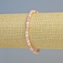 Bracelet Pink Opal Natural Stone Faceted Cube, diameter 5mm+- (stretch), length 18cm+