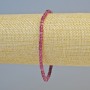 Natural Ruby Beaded Bracelet Granulated Cube 3mm± Diameter, Stretch, 18cm+