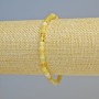 Bracelet Yellow Opal Natural Stone Faceted Cube, diameter 4mm± (stretch), length 18cm+