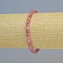 Tourmaline Rubellite Natural Stone Bead Cubic Bead Bracelet, diameter 4.5mm+- (stretch), length 18cm+