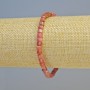 Rhodonite Bracelet, natural stone, faceted cube, diameter 4mm± (stretch), length 18cm+