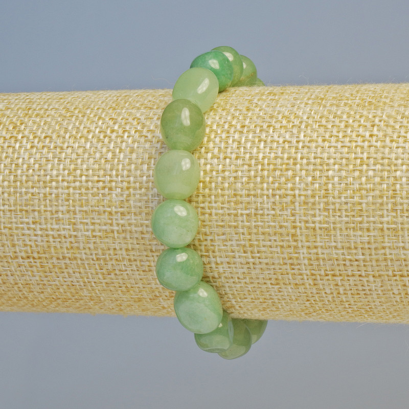 Bracelet, Natural Jade, Faceted stones, diameter 8×10mm± (stretch), length 18cm+