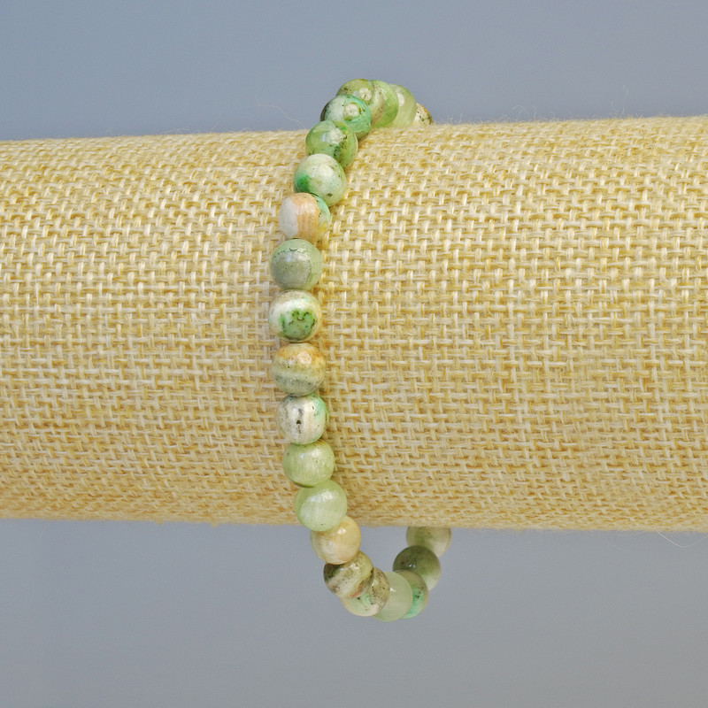 Bracelet Chrysoprase (artificial acrylic) smooth beads, diameter 6.5 mm± (stretch), length 18 cm+