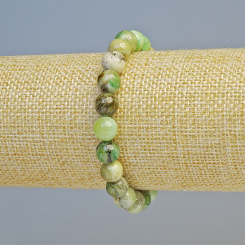 Bracelet Chrysoprase (artificial acrylic) smooth beads, diameter 8.5 mm±, stretch, length 18 cm+