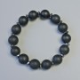 Shungite Bracelet (loose) smooth bead, diameter 12mm± (stretch), length 18cm± with hematite inlays