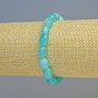 Aquamarine Bracelet, natural stone, faceted beads, 8x10mm ±, stretch, length 18cm+