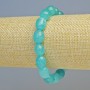 Aquamarine Bracelet with Natural Stone Beads, faceted, 9x12mm±, Stretch, 7.1 inches (18 cm)
