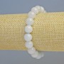 Bracelet Aquamarine natural stone smooth bead, diameter 10.5mm± (stretch), length 18cm+