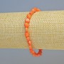 Orange Coral Natural Coin Bracelet, 6x3mm± coins, stretch, length 18cm+