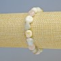 Morganite Bracelet, Natural Stone Faceted Beads, 10x11mm+ diameter, Stretch, 18cm+ length