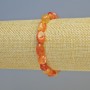 Carnelian Bracelet, natural stone cabochon, diameter 8x10mm± (stretch), length 18cm+