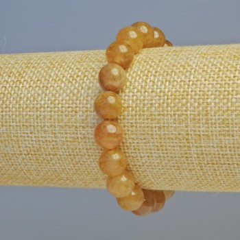 Calcite Bead Bracelet, smooth round beads, diameter 10mm± (stretch), length 18cm+