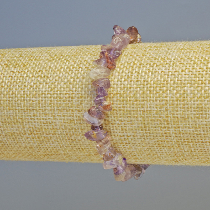 Amethyst Bracelet natural gemstone chip, diameter 7x3mm+- (stretch), length 18cm+