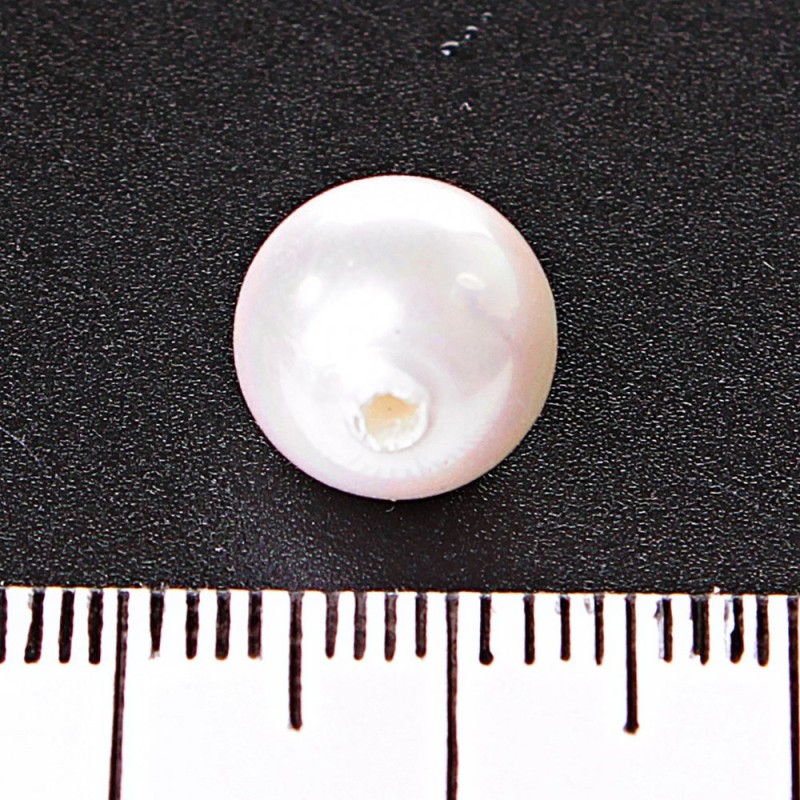 Jewelry Findings White Pearl Bead, One-Side Hole, 10mm, Pack of 18