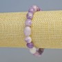 Lepidolite Bracelet, Natural Stone Bead, faceted, 9×10mm ± diameter (stretch), length 18cm+