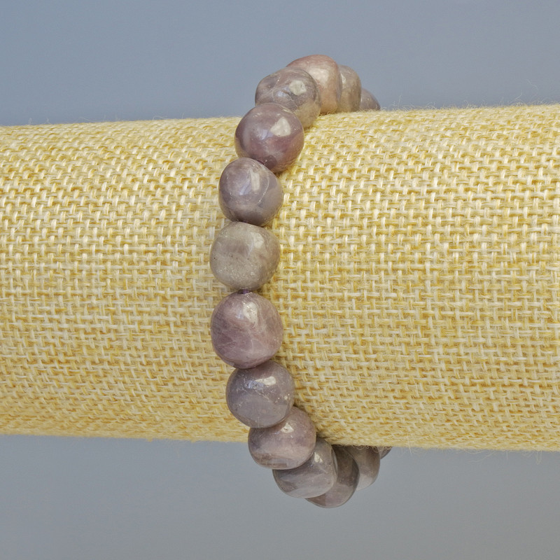Bracelet Purple Tourmaline Natural Stone Faceted Bead, diameter 10mm± (stretch), length 18cm+