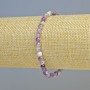 Amethyst Chevron Bracelet Natural Stone Smooth Round Beads 4mm± (stretch), 18cm+ length