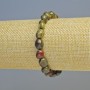 Jasper Bracelet Dragon's Blood Natural Stone Faceted Beads, 9x11mm+ (stretch) Diameter, 18cm+