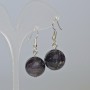 Amethyst Natural Stone Smooth Bead Earrings, 16mm diameter ±, length 38mm ±