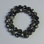 Silver Obsidian Beads, Natural Stone, Multifaceted, 8.5×10mm±, 36cm± on thread