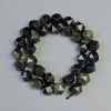 Sunstone Obsidian Beads, natural stone faceted, diameter 10x12mm, length 37in on thread