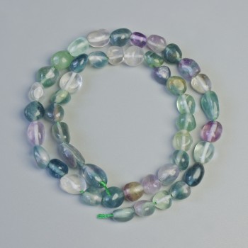 Fluorite Beads natural stone faceted, diameter 8x9mm±, thread length 40cm±