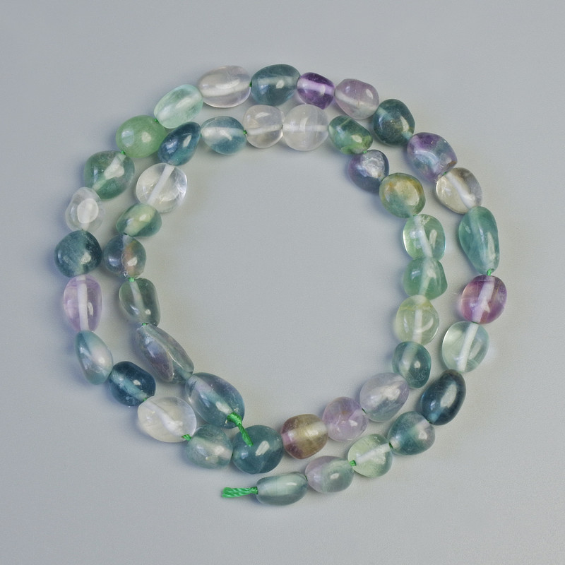Fluorite Beads natural stone faceted, diameter 8x9mm±, thread length 40cm±