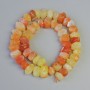Botswana Agate Beads, Orange Natural Stone, Faceted Rondelle, 11x7.5 mm, ± length 38 cm on String