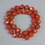 Red Jasper Beads Natural Stone Faceted, 10x12mm diameter, 37cm necklace length on a thread
