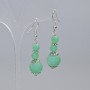 Amazonite Earrings, smooth round beads, diameter 12mm, 6mm±, length 48mm±, with metal inlays