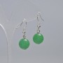 Earrings Natural Jade stone smooth ball, diameter 12mm±, length 34mm±