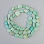 Amazonite natural stone tumbled beads, 8x9mm diameter, 43cm long on thread