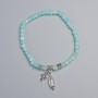 Amazonite Bracelet Faceted Cube, 4mm± Diameter (stretch), 18cm± length with metal inlays