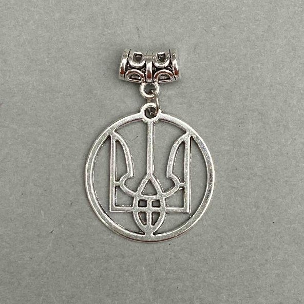 Pendant "Emblem", diameter 25mm+-, length 40mm+-silver color of metal