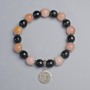 Agate and Tone-Tinted Quartz Bracelet, diameter 10.5mm, 10mm± (stretch), length 18cm± with metal inserts