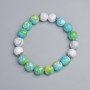 Bracelet "Variscite" (plastic acrylic) and White Agate (polished), diameter 10mm, 10.5mm± (stretch), length 18cm± with metal inserts