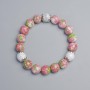 Bracelet "Variscite" (synthetic acrylic) and White Agate (pressed), diameter 10mm, 10.5mm± (stretch), length 18cm± with metal inserts