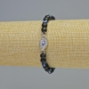 Shungite Bracelet (single) smooth bead, diameter 6mm± (stretch), length 18cm± with Eye inserts