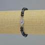 Shungite Bracelet (single) smooth bead, diameter 6mm± (stretch), length 18cm± with Eye inserts