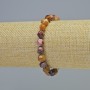 Jasper Moonstone Bead Natural Stone Multisided Bracelet, 7x8mm+- diameter, Stretch, 18cm+ length