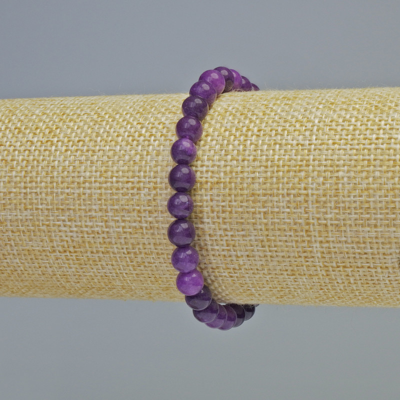 Sugilite Bracelet (polished) smooth beads, diameter 6mm±, stretch length 18cm+