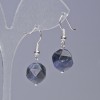 Sodalite Earrings, Natural Stone, Multisided Cut, 10 mm dia. ~ 5x12 mm +-, length 32 mm +-