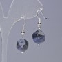 Sodalite Earrings, Natural Stone, Multisided Cut, 10 mm dia. ~ 5x12 mm +-, length 32 mm +-