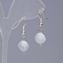 Aquamarine Earrings Natural Stone Faceted, diameter 9x10mm ±, length 31mm ±