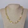 Opal glass bead necklace, yellow transparent chameleon, smooth round beads, 8mm diameter, length 45-48cm